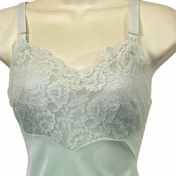 Vintage Light Blue and Lace Slip Dress by Baronet - Picture 7 of 7